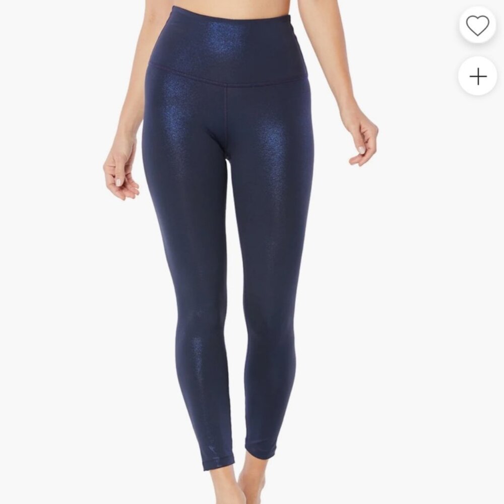 Beyond Yoga Metallic Navy High-Waist Leggings